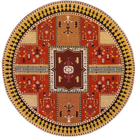Safavieh Classic Vintage Power Loomed Round Area Rug; Orange & Gold - 6 x 6 ft. CLV512D-6R